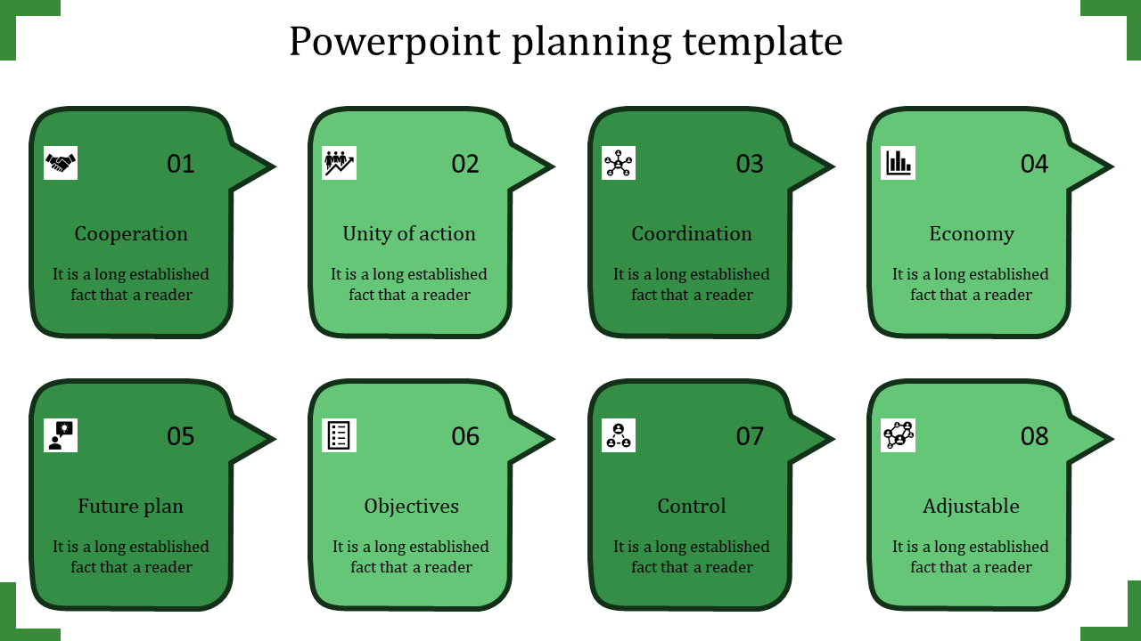 Free - Green Color PowerPoint Planning Template Slide Presentation